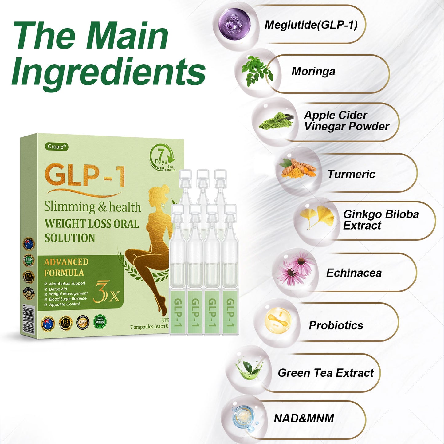 Official Store | 👨⚕️💜Croaie® GLP-1 Weight Loss Drops – 60% OFF Today Clinically Inspired Formula for Obesity, Diabetes, Heart Health, Sleep Apnea & More Powered by GLP-1 Peptides · NAD+ · NMN · Moringa · White Kidney Bean 💜